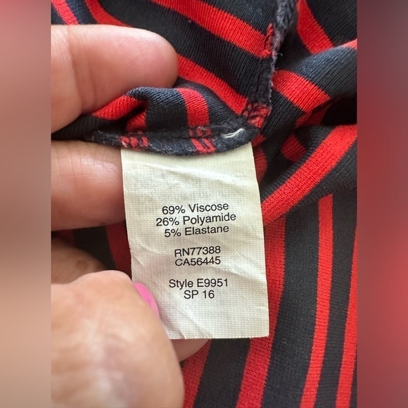 Madewell Red Navy Pencil City Sailor Stripe Skirt Size Medium - Picture 8 of 9